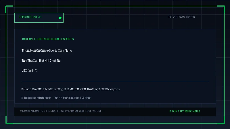 thuật ngữ cá cược esports - Thuật Ngữ Cá Cược eSports: Cẩm Nang Tân Thủ Cần Biết Khi Chơi Tại JBO - Hình 1